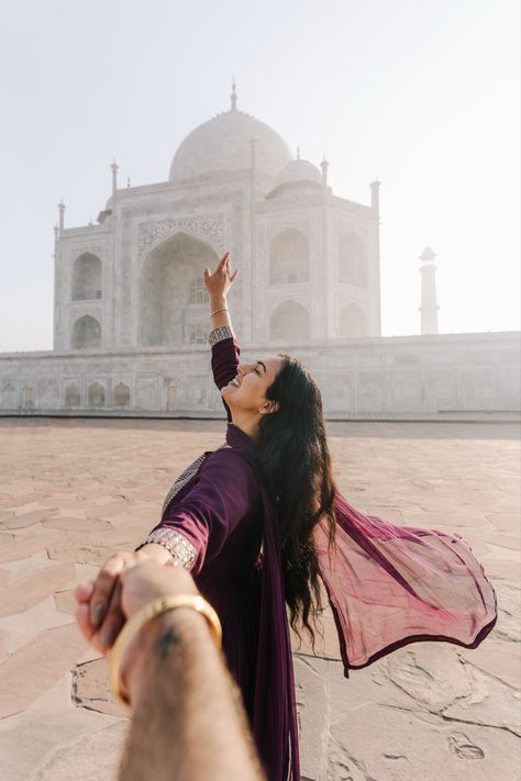 Taj Mahal is in Agra India. It’s one of the Wonders of the World. Poses With Taj Mahal, Taj Mahal Pics Ideas, Poses Near Taj Mahal, Taj Mahal Pre Wedding Shoot, Tajmahal Photoshoot Couple, Agra Picture Ideas, Agra Photography Poses, Tajmahal Couple Photos, Taj Mahal Picture Ideas