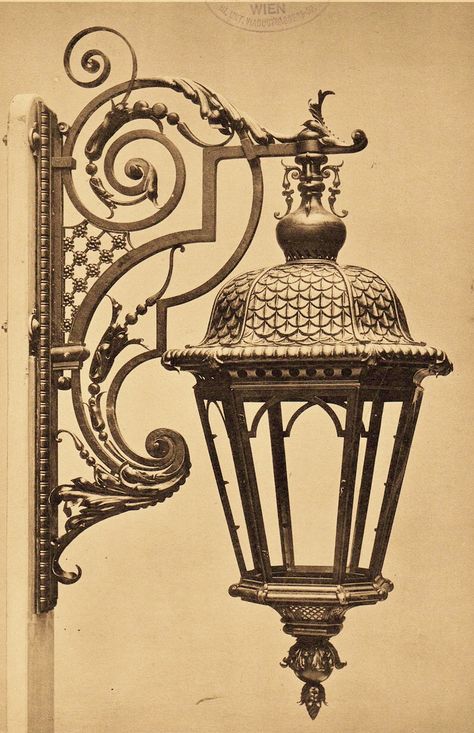 درابزين السلم, Wrought Iron Design, Gas Lanterns, Lan Can, Iron Lamp, Iron Work, Iron Lighting, Street Lamp, Luminaire Design