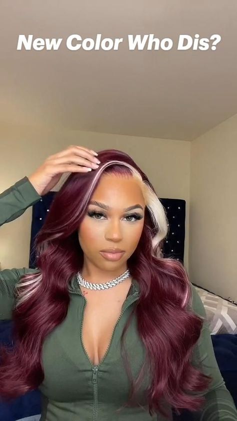 Color Braids, Front Lace Wigs, Hair Colorful, Red Blonde Hair, Frontal Wig Hairstyles, Red To Blonde, Pretty Hair Color, Big Chop, Burgundy Hair