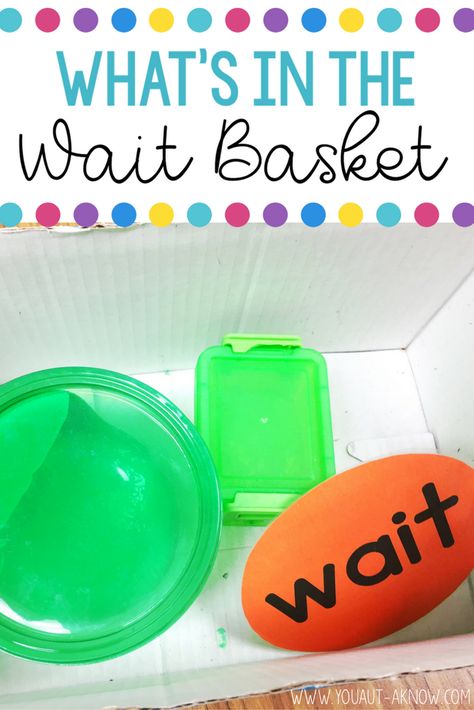 Teaching Wait: The Wait Basket - You Aut-A Know Asd Classroom, Sped Classroom, Classroom Idea, Self Contained Classroom, Classroom Behavior Management, Teaching Special Education, Teaching Students, Classroom Behavior, School Psychology