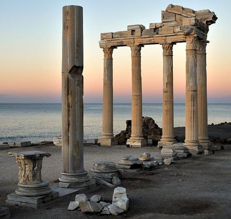 Apollo Temple : Where Anthony and Cleopatra Met - Turkey Side Antalya, Temple Of Apollo, Side Turkey, Antalya Turkey, The Ruins, Ancient Architecture, Ancient Ruins, The Temple, Ancient Greece