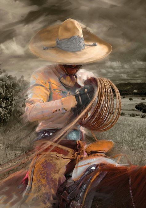 Rancher Mexican Rodeo, Mexican Paintings, Mexican Culture Art, Western Artwork, Mexican Traditions, Mexican Heritage, Western Paintings, Mexico Art, Cowboy Art