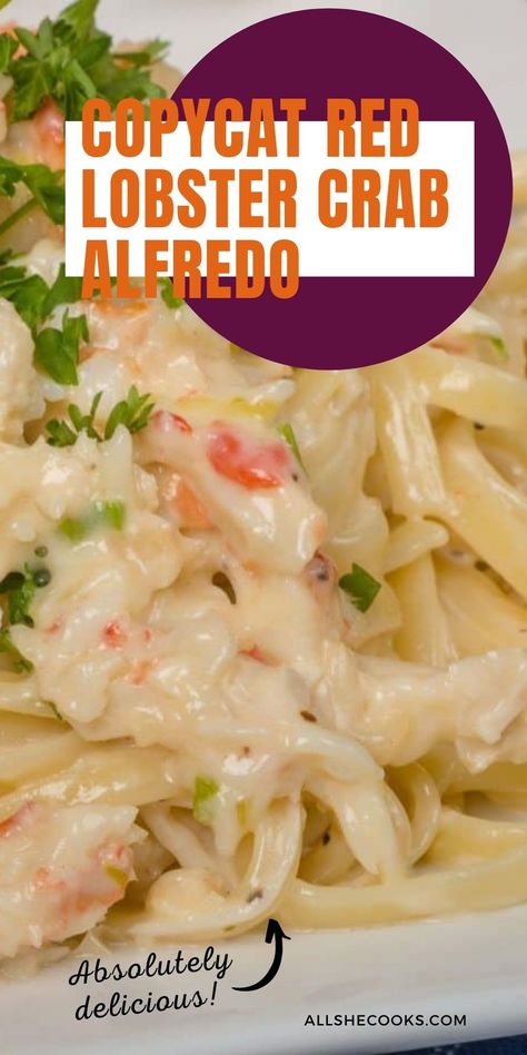 Seafood Alfredo Recipe Crab Meat, Copycat Red Lobster Shrimp Linguini Alfredo, Red Lobster Crab Alfredo, Crab Linguine Alfredo, Red Lobster Crab Linguini Alfredo, Seafood Alfredo Recipe Crab And Shrimp, Crab Alfredo Pasta Recipes, Crab Pasta Sauce, Crab Meat Recipes Pasta