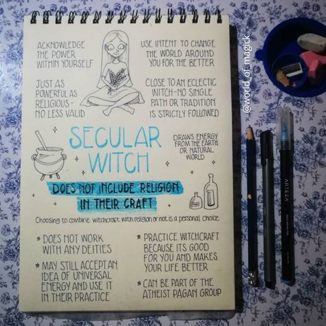 World of Magick on Instagram: “Secular Witches do not include religion in their craft 🧙 Do you practice Secular Witchcraft? How do you draw your energy and create…” Secular Witchcraft, Secular Witch, Witch Journal, Witch Tips, Grimoire Book, Wiccan Witch, Eclectic Witch, Magick Spells, Witchcraft Spell Books