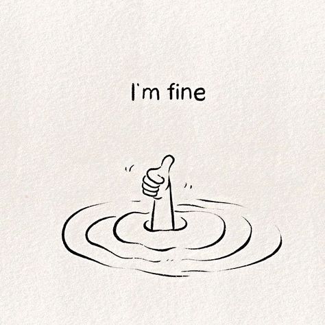 l'm fine 🖤 I'm Fine Meme, This Is Fine Meme, Memes, Drawings, Quick Saves