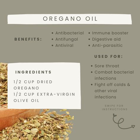 Cold season is coming our way! Make sure to be ready with these 3 super easy remedies you can make at home! 1. Oregano Oil: Known for its natural antibacterial properties, oregano oil can help support your immune system. 2. Fermented Garlic Honey: A great way to harness the benefits of garlic and honey for a soothing, health-boosting blend. 3. Fire Cider: This tangy tonic combines apple cider vinegar, herbs, and spices to help combat colds and boost vitality. Remember, these remedies ar... Garlic And Honey Remedy Benefits, How To Use Oregano Oil As Antibiotic, How To Make Oregano Oil At Home, Oil Of Oregano Recipe, Oregano Oil Recipes, Oil Of Oregano Benefits, Oregano Tincture, Oregano Benefits, Intentional Eating