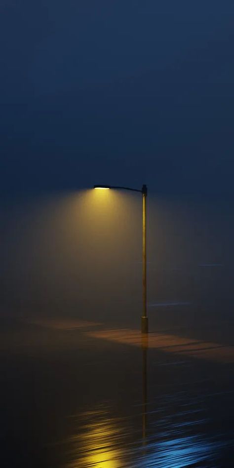 Road Lamp Wallpaper, Lamp Wallpaper Iphone, Lamp In Fog, Road Lights Night, Night Road Aesthetic, Night Wallpaper Iphone, Street Lights At Night, Street Light Lamp, Lamp Wallpaper