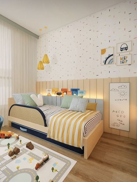 Simple Kids Bedrooms, Toddler Boy Room Decor, Boys Room Design, Kids Room Interior Design, Baby Boy Room Decor, Kids Bedroom Inspiration, Toddler Boys Room, Kids Interior Room, Toddler Rooms