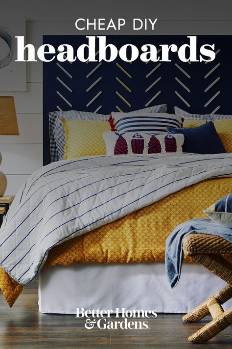 Diy Headboard Ideas Easy, Diy King Size Headboard, Diy King Headboard, Bed Headboard Ideas, Cheap Headboard, Wallpaper Headboard, Cheap Diy Headboard, Headboard Makeover, Diy Headboard Ideas