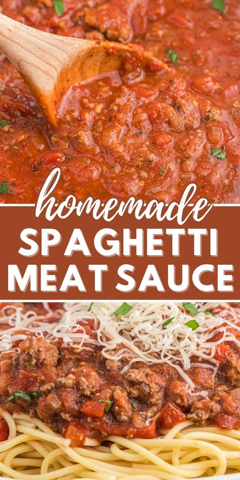 Essen, Homemade Spaghetti Meat Sauce, Cheese Sauces, Homemade Spaghetti Sauce Easy, Spaghetti With Meat Sauce, Spaghetti With Meat, Canned Spaghetti Sauce, Spaghetti Meat Sauce, Pasta Sauce Homemade