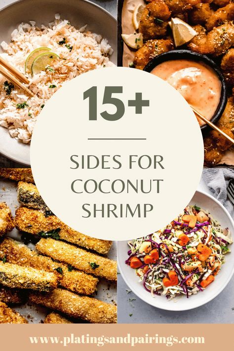 Coconut shrimp is a delicious appetizer or main dish that pairs well with a variety of sides. Here are 15+ delicious side dishes to serve with coconut shrimp. Coconut Shrimp Bowl Recipe, What Goes With Coconut Shrimp, Sides For Coconut Shrimp Dinners, Coconut Shrimp Meal Ideas, Sides With Coconut Shrimp, Side Dishes For Coconut Shrimp, Coconut Shrimp Dinner Sides, Coconut Shrimp Sides, What To Serve With Coconut Shrimp