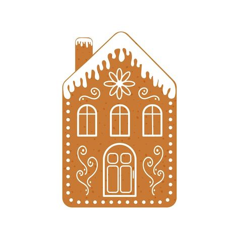 Free Vector | Simple brown gingerbread houses Pattern For Gingerbread House, Glitter Houses Christmas, Gingerbread House Designs Drawing, Gingerbread House Clip Art, Gingerbread House Drawing Ideas, Gingerbread House Svg Free, Cricut Gingerbread House, Christmas Cookie Svg, Cartoon Gingerbread House