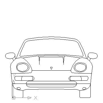 Porsche 1 - Front view in Vehicles / Cars - Ceco.NET free autocad ... Car Facing Forward Drawing, Front Of A Car Drawing, Front Of Car Drawing, Car Front View Drawing, Front Facing Car, Perspective Study, Vehicle Drawing, Autocad Free, Carros Porsche