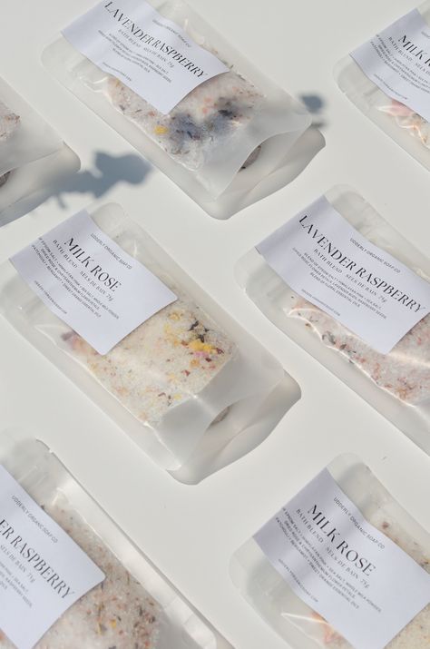 Bath Salts Packaging Ideas, Bath Salts Packaging, Bath Salt Packaging, Period Self Care, Lavender Ideas, Bath Products Packaging, Lavender Care, Rose Bath Salts, Bath Salts Gift