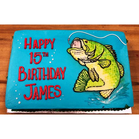 I did a buttercream drawing of a large mouth bass for my brothers birthday! Buttercream Drawing, Large Mouth Bass, Cake Decorator, Largemouth Bass, Cake Ideas, Amazing Cakes, Butter Cream, Cake Decorating, Bass