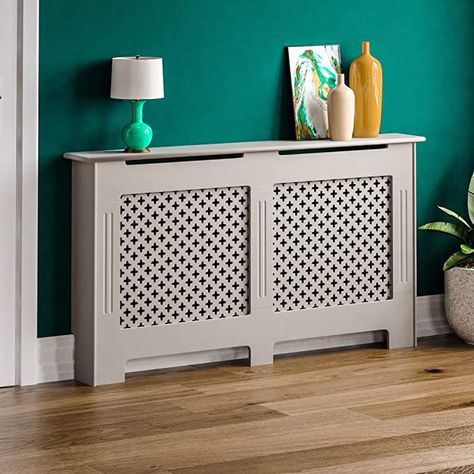 Amazon Spring Sales -Oxford Radiator Cover Grey Traditional Painted MDF Cabinet, Large Radiator Ideas, Radiator Screen, Radiator Cabinet, Diy Radiator Cover, White Radiator, White Radiator Covers, Home Radiators, Interior Decorating Living Room, Interior Design Hallway