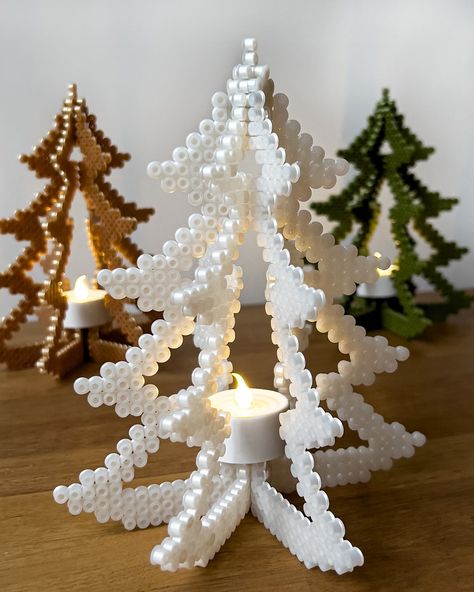 🎄O Christmas Tree, O Christmas Tree🎄⁣ Our talented Hama designers have created these sparkling 3D Christmas trees using some of our… | Instagram Christmas Hama Beads, Hama Beads Christmas, Christmas Perler Beads, Beaded Christmas Decorations, Hamma Beads Ideas, O Christmas Tree, 3d Christmas Tree, Easy Perler Beads Ideas, 3d Perler Bead