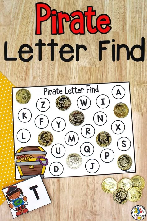 Pirate Activities Preschool, Pirate Preschool, Pirate Names, Talk Like A Pirate Day, Pirate Activities, Pirate Books, Talk Like A Pirate, Letter Recognition Activities, Pirate Treasure Maps