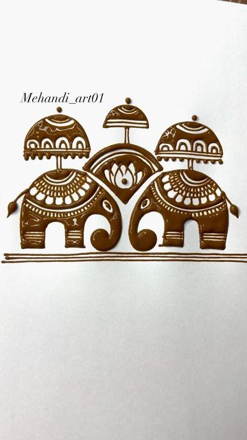 Haathi Mehendi Design, Mehendi Design For Practice, Mehndi Sketch Design, Mehandi Design Step By Step, Mehandi Elephant Design Step By Step, Mehndi Designs Sketch, Havan Kund Mehndi Design, Mehndi Designs With Elephants, Elephant Henna Designs Simple