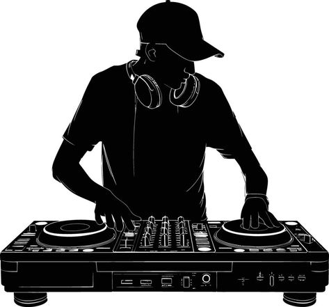 AI generated Silhouette DJ Controller black color only Dj Board Drawing, 3d Dj Setup Png, Dj Clipart, Dj Png, Dj Background Hd Photo, Dj Background, Dj Board, Logo Dj, Dj Shadow