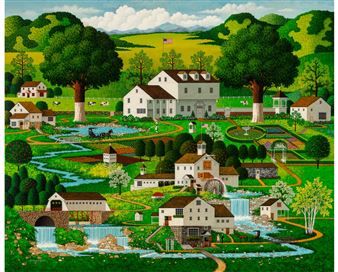 Larger Piece Jigsaw Puzzles, Charles Wysocki, Americana Art, Buffalo Games, 300 Piece Puzzles, Country Gardens, Art Plaque, Tile Murals, American Folk Art