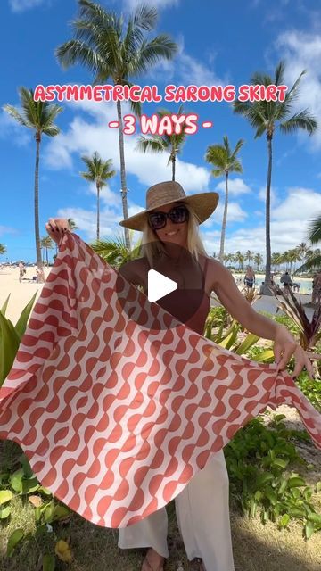 How To Tie Sarong Beach Covers, Beach Sarong Wrap, Bathing Suit Fits, Sewing Swimwear, 3 Ways To Wear, Sarong Skirt, Beach Sarong, Go To The Beach, Beach Skirt