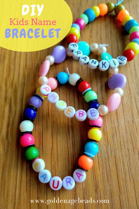 Boys Activities, Kids Name Bracelet, Kids Bead Bracelet, Letter Bead Bracelets, Diy Preschool, Best Knots, Beaded Braclets, Patrol Party, Bracelets Handmade Diy