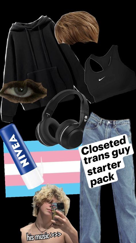 #trans #transguy #ftm #closeted #lgbtqia+ Closeted Ftm Hair, Trans Haircut Ftm 360, Ftm Swimwear, Trans Ftm Songs, Closeted Trans Ftm Tips, Ftm Outfits Summer, Trans Man Tips, Transgender Outfits Ftm, Ftm Names