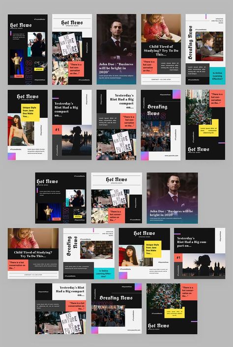 Newspaper Instagram Story, Instagram News Post Design, Newspaper Instagram Post, News Instagram Post, News Layout, Electric Potential, News Template, Best Instagram Stories, Brochure Design Layout