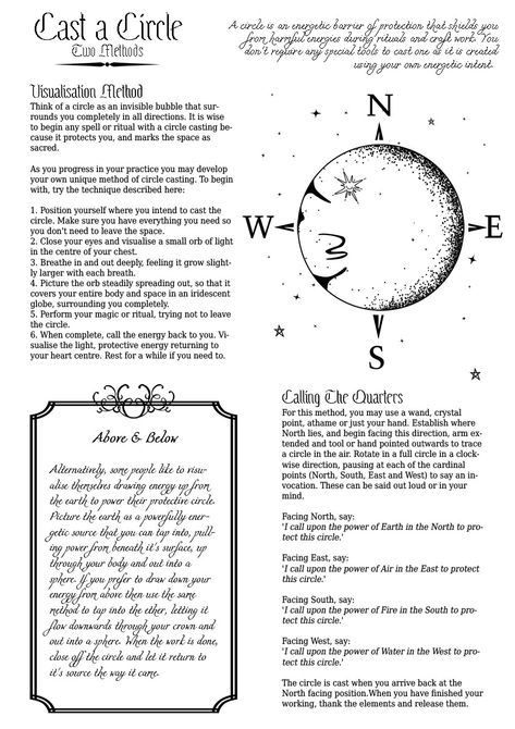 Cast a circle Bos Pages Free Printable, Grimoire Table Of Contents Page, Basics Of Witchcraft, Grimoire Ideas Journal Pages Free, Witch Grimoire Aesthetic, Grimoire Introduction Page, Witchcraft Journal Pages, Diy Grimoire Pages, How To Make A Grimoire