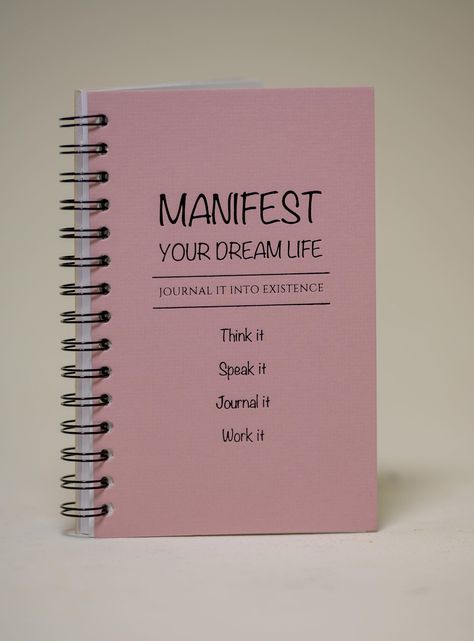 Manifestation Journal Cover Page, Manifestation Journal Cover, Manifesting Notebook, Manifest Good Grades, Pink Manifestation, Beautiful Manifestation, Positivity Manifestation, Wrist Tattoos Words, Journal Manifestation