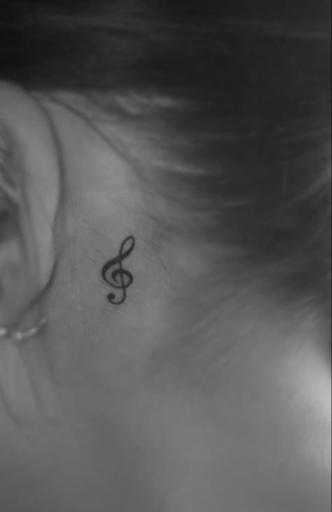 Cute Music Note Tattoos, Small Tattoo Ideas For Music Lovers, Music Note Small Tattoo, G Note Tattoo, Eat Tattoo Ideas Women, Music Tattoos Minimalist, Music Note Tattoos For Women Behind Ear, Small Music Notes Tattoo, Matching Music Note Tattoos