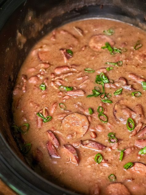 Creamy Red Beans And Rice Recipe, Crockpot Red Beans, Red Beans And Rice Recipe Crockpot, Red Beans And Rice Recipe Easy, Coop Can Cook, Slow Cooker Red Beans, Red Beans Recipe, Red Beans N Rice Recipe, Beans In Crockpot