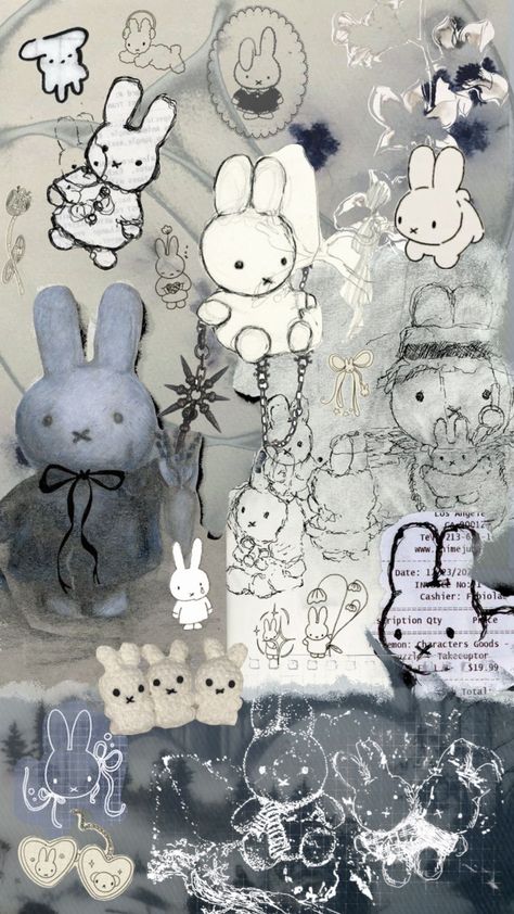 Miffy Wallpaper, Miffy Bunny, Iphone Wallpaper Cat, Jelly Wallpaper, Bunny Wallpaper, Wallpaper Doodle, Wallpaper Collage, Cute Simple Wallpapers, Iphone Wallpaper Themes