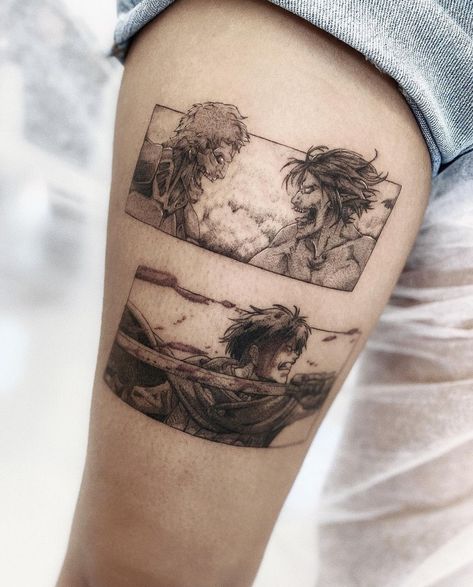 @supa_way_tatt on instagram Attack On Titan Panels, Anime Tats, Titan Tattoo, Attack On Titan Tattoo, Grunge Tattoo, Skin Paint, Manga Tattoo, Marvel Tattoos, Anime Tattoo