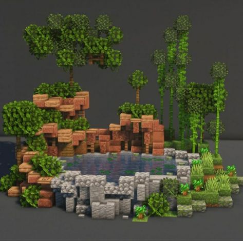 Minecraft Connected Houses, Jungle Themed Minecraft Builds, Minecraft Jungle Garden, Minecraft Porch Design, Minecraft Building Ideas No Texture Pack, Stone Pathway Minecraft, Case Minecraft Aesthetic, Minecraft Tall Wall Designs, Auto Smelter Minecraft