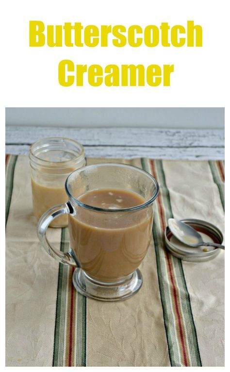 It doesn't get much better then this rich Homemade Butterscotch Coffee! #coffeerecipes #butterscotch | Butterscotch Creamer | Homemade Creamer | Creamer Recipes | Butterscotch Recipes | Beverage Recipes | Coffee Recipes | Butterscotch Creamer Recipe, Butterscotch Coffee Creamer, Butterscotch Creamer, Flavored Coffee Creamer Recipes, Creamer Homemade, Butterscotch Coffee, Homemade Creamer, Homemade Coffee Creamer Recipe, Homemade Butterscotch