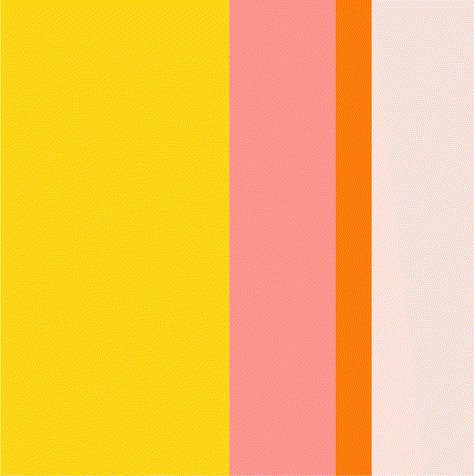 Bright warm, and cheerful brand color palette with bright yellow, pink, orange and neutals to balance it out.  Perfect palette for someone who wants a quirky bright pastel palette. Colors That Go With Bright Yellow, Bright Yellow Colour Palette, 70 Color Palette, Color Palette Yellow Pink, Pink And Yellow Colour Palette, Pink Orange Yellow Color Palette, Bright Yellow Color Palette, Quirky Color Palette, Pastel Yellow Color Palette