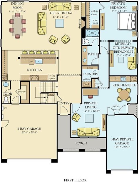 Generation House Plans, Next Gen House Plans, Mil Suite, Next Gen Homes, Multigenerational House Plans, Multigenerational House, Two Master Suites, Castle Plans, Luxury Floor Plans