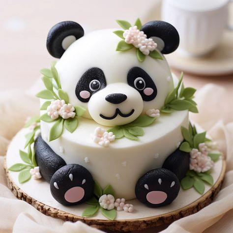 My Images Panda Bear Cake Ideas, Bolo Do Panda, Panda Cake Ideas, Panda Theme Cake, Panda Cake Design, Panda Birthday Theme, Panda Birthday Party Decorations, Cursed Cakes, Panda Bear Cake