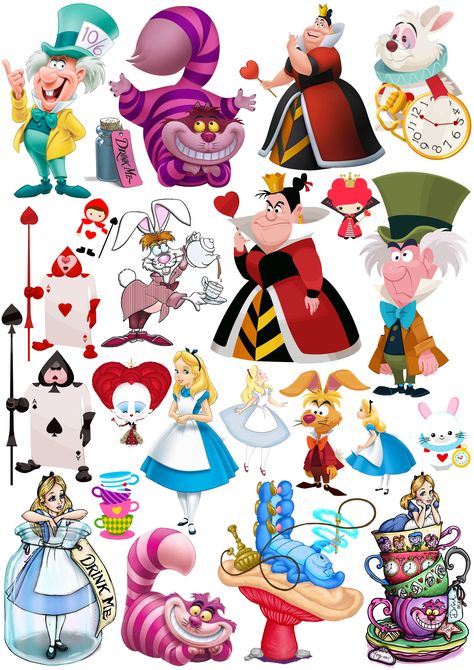 Alice In Wonderland All Characters, Alice In Wonderland Characters Cartoon, Characters In Alice In Wonderland, Alice In Wonderland Clipart Free, Alice In The Wonderland Characters, Alice In Wonderland Tea Party Drawing, Alice In Wonderland Party Decorations Ideas, Alice In Wonderland Characters Drawing, How To Draw Alice In Wonderland