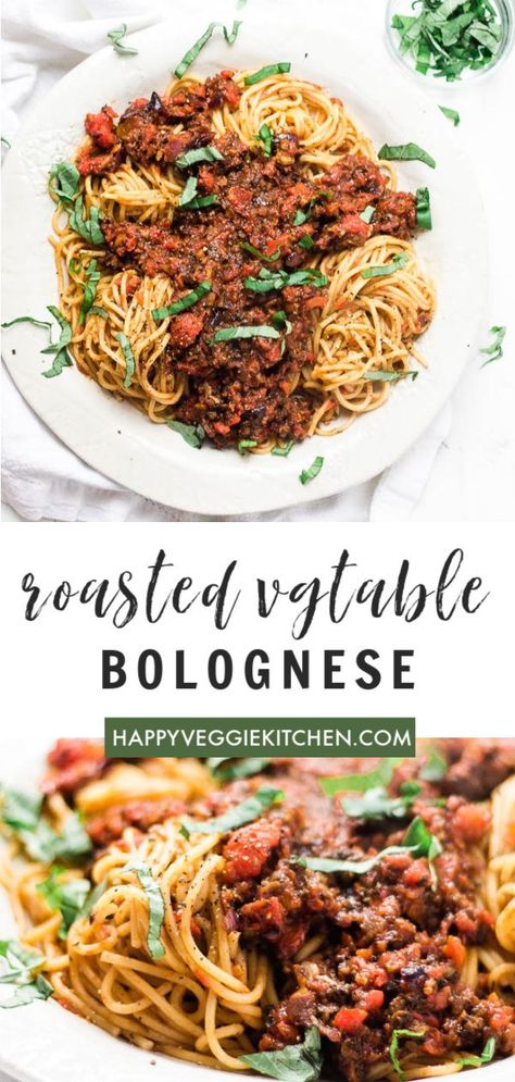 Vegetable Bolognese, Vegetarian Bolognese, Veggie Spaghetti, Bolognese Recipe, Veggie Dinner, Roasted Vegetable, Pasta Dinner Recipes, Vegetarian Pasta, Spaghetti Recipes