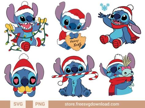 Christmas Stitch Nails, Stitch Noel, Christmas Svg Free, Stitch Clipart, Nightmare Before Christmas Pumpkin, Paw Patrol Christmas, Freebie Svg, Mickey Mouse Balloons, Stitch Svg