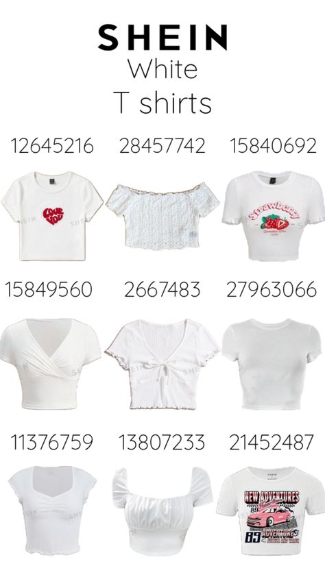 #white #shein #sheincodes #sheinclothes #clothes #codes Clothes Codes, Different Types, White, Clothes, Black