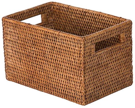 Amazon.com: KOUBOO La Jolla Rattan Shelf Handles, Small, Honey-Brown Storage Basket,: Kitchen & Dining Shelf Storage Bins, Shelf In The Bathroom, Tall Shelf, Rattan Shelf, Shelf Basket, Wicker Box, Kitchen Basket Storage, Office Shelf, Writing Notes