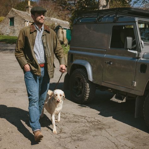 BARBOUR BEAUFORT MEN'S WAXED JACKET | SAGE The Beaufort truly is the ultimate, classic all-year-round jacket. Made with mediumweight 6oz Thornproof waxed cotton and featuring Velcro wind cuffs and the recognisable studded corduroy collar, the Beaufort is made to work hard in all weathers. The classic-fit jacket features a chunky two-way Barbour ring-pull zip and studded ‘Stormfly’ close front, two generous bellows pockets and two waist-height moleskin handwarmer pockets for everyday practical... Country Style Men, Barbour Jacket Outfit, Barbour Jacket Mens, Hunting Fashion, Barbour Beaufort, British Country Style, Barbour Wax Jacket, Waxed Jacket, Waxed Cotton Jacket