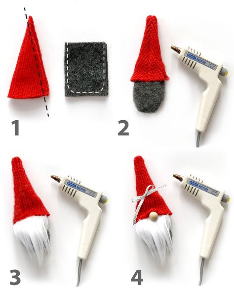 Diy Gnome Ornaments, Gnome Hats, Ideas Decoracion Navidad, Diy Gnome, Craft Fur, Ornaments For Christmas Tree, Ornaments For Christmas, Gnomes Diy, Gnome Gift