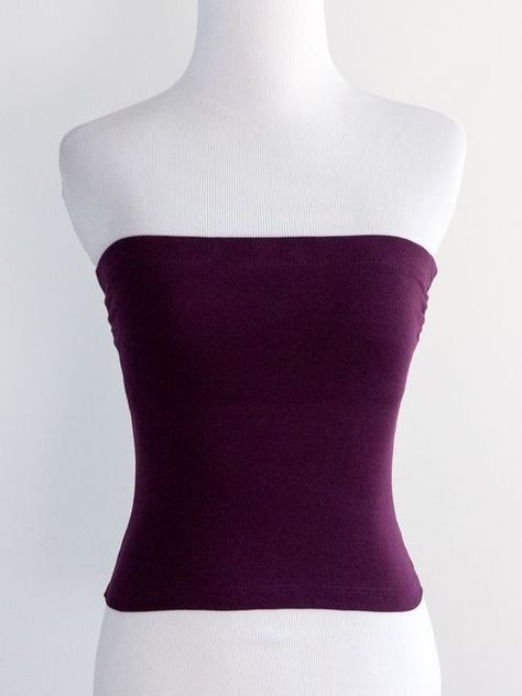 Long Bandeau Top, Purple Tube Top, Long Tube Top, Vestido Shein, Edgy Woman, Lavender Tops, Small Clothes, Girl Fits, Purple Top