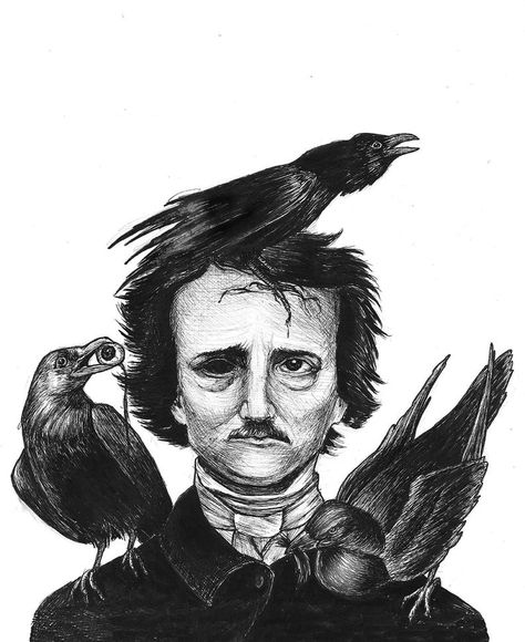 Edgar Allan Poe Art, Poe Boy, Allen Poe, Edgar Allen Poe, Architecture Tattoo, Funny Tattoos, Goth Art, Art Diary, Celebrity Tattoos