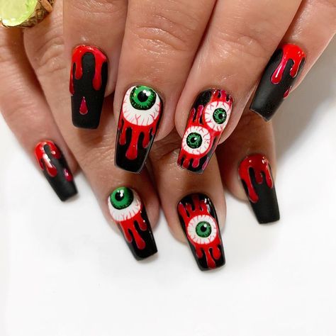 115 Likes, 1 Comments - Colour Riot Nails LTD (@colourriotnails) on Instagram: “Eye ball Halloween nails 👻👻👻👻👀👀 by #riotgirlemily #colourriotnails. . . . . . . . . #nailart…” Eyeball Nail Art, Candy Corn Nails, Vampire Nails, Witch Nails, Eye Ball, Grow Strong, Halloween Nail Art, Nail Art Inspiration, Instagram Inspo